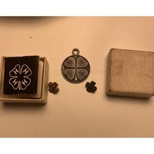 Vintage 4H Pendant and 2 Pins